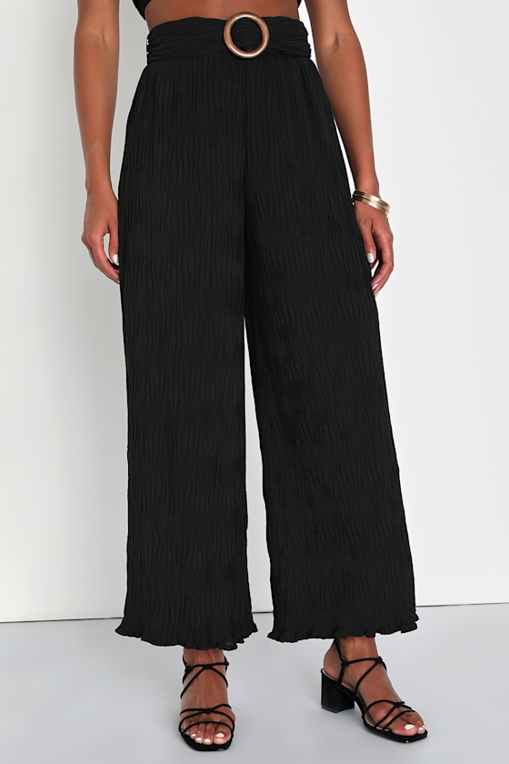 Premium Plisse Wide-Leg Pants