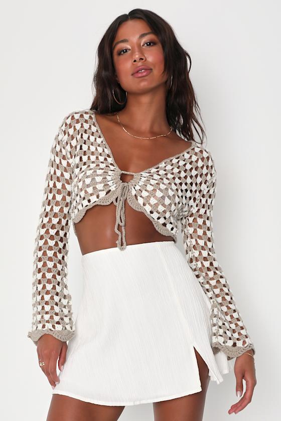 Chic Ivory Skirt - Textured Skirt - A-Line Mini Skirt - Lulus
