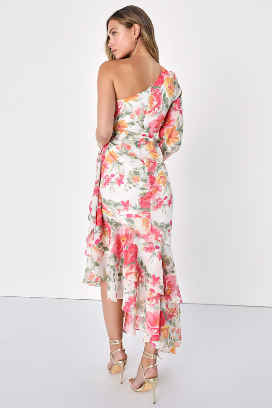 ワンピース mix flower asymmetry OP white rurumu: rurumu