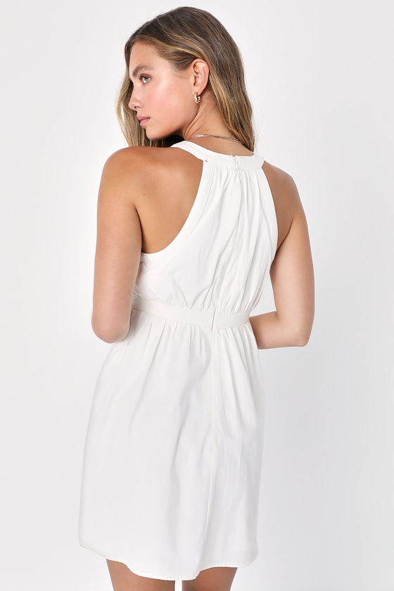 White Sleeveless Dress - Tie-Front Mini Dress - Sexy Mini Dress - Lulus