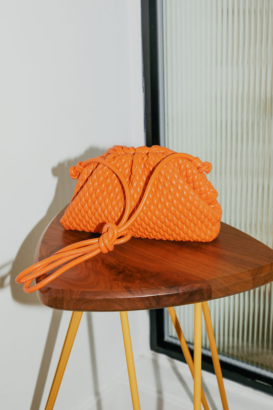 Elise Orange Quilted Crossbody Bag 1