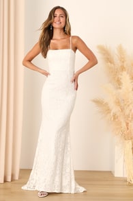 My Kind of Forever White Mesh Floral Embroidered Maxi Dress