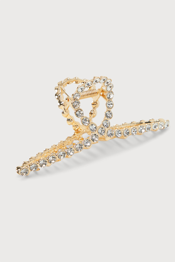 Precious Simplicity Gold Rhinestone Claw Hair Clip 2