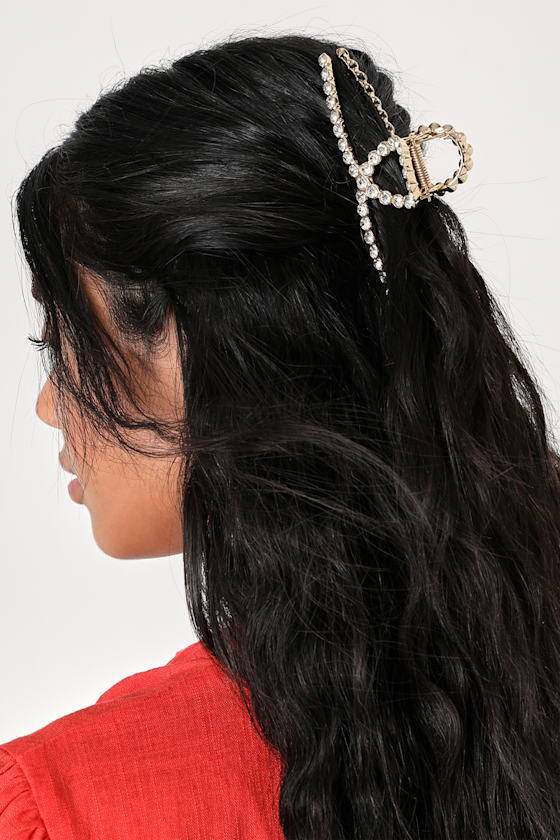 Precious Simplicity Gold Rhinestone Claw Hair Clip 2