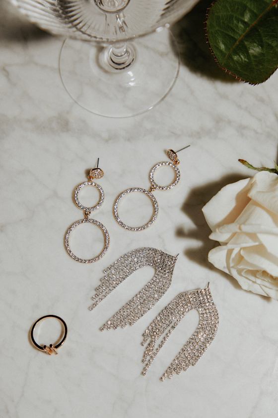 Afterparty Silver Rhinestone Fringe Earrings 2