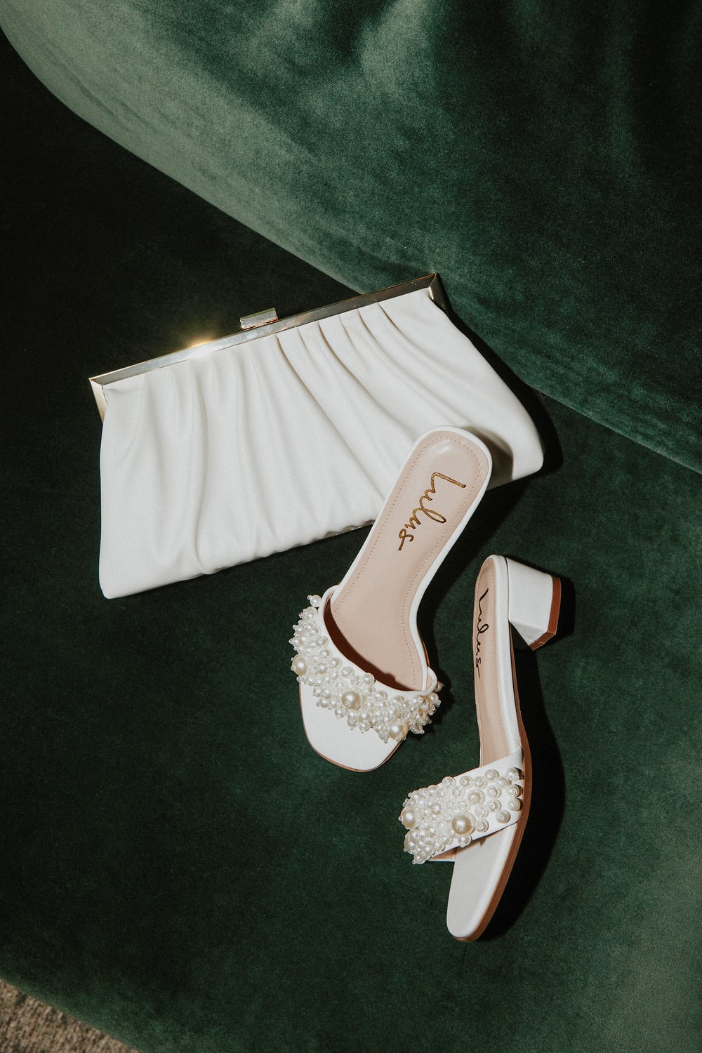 Adelaide White Pearl High Heel Slide Sandals