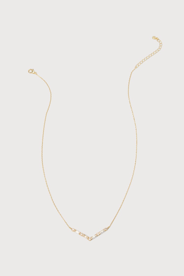 Glittering Dream 14KT Gold Rhinestone Necklace