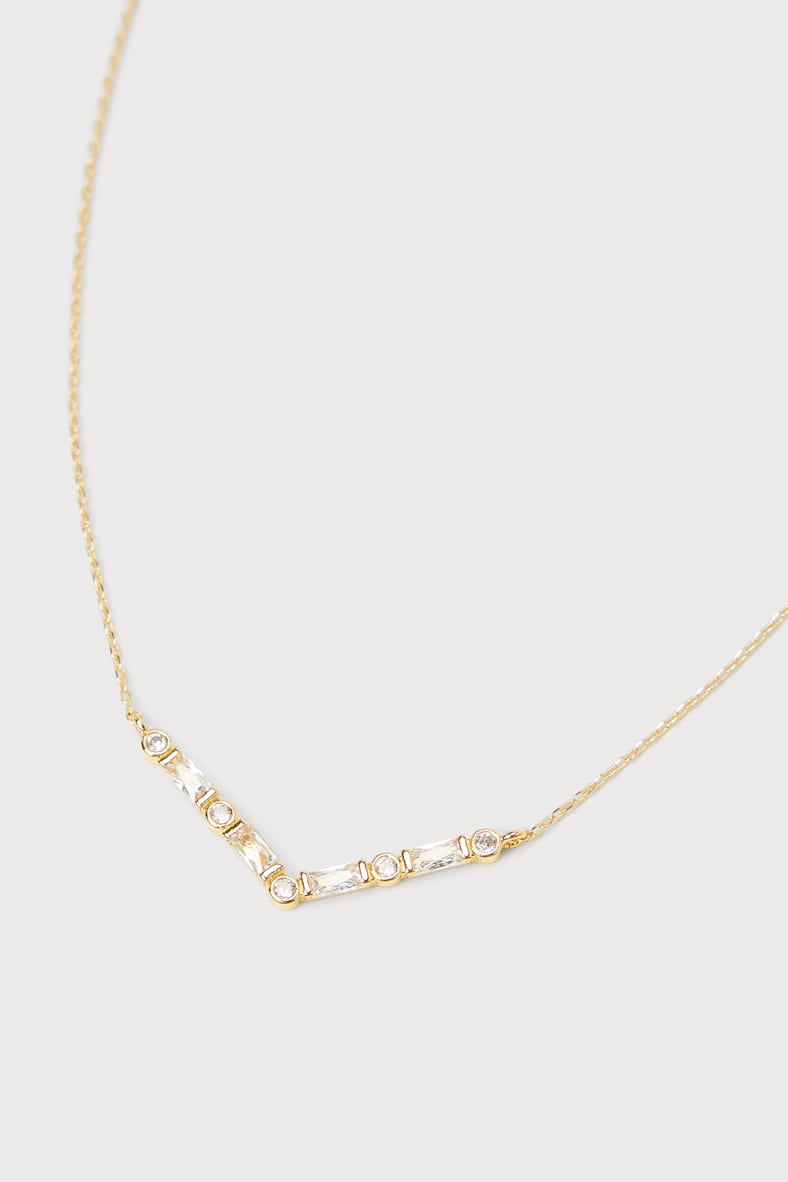 Glittering Dream 14KT Gold Rhinestone Necklace