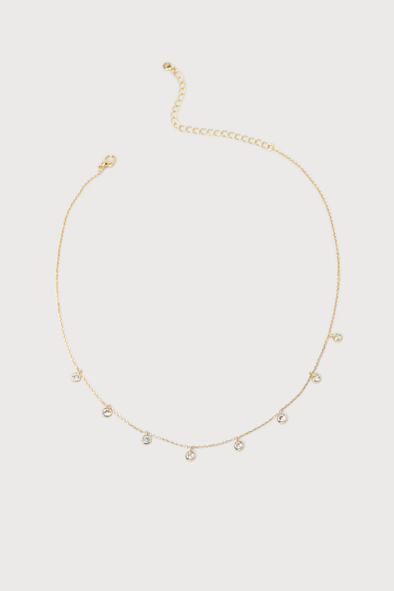 Meant to Sparkle 14KT Gold Rhinestone Choker Necklace 1