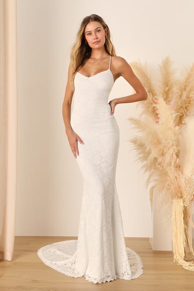 White Dress - Bow-Front Maxi Dress - Strapless Wedding Dress - Lulus