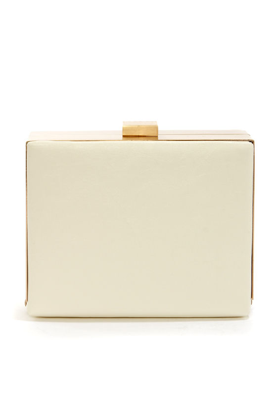 Classy Ivory Clutch Box Clutch Ivory Purse 40.00 Lulus
