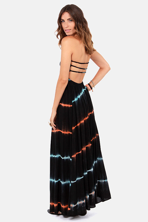 casual strapless maxi dress