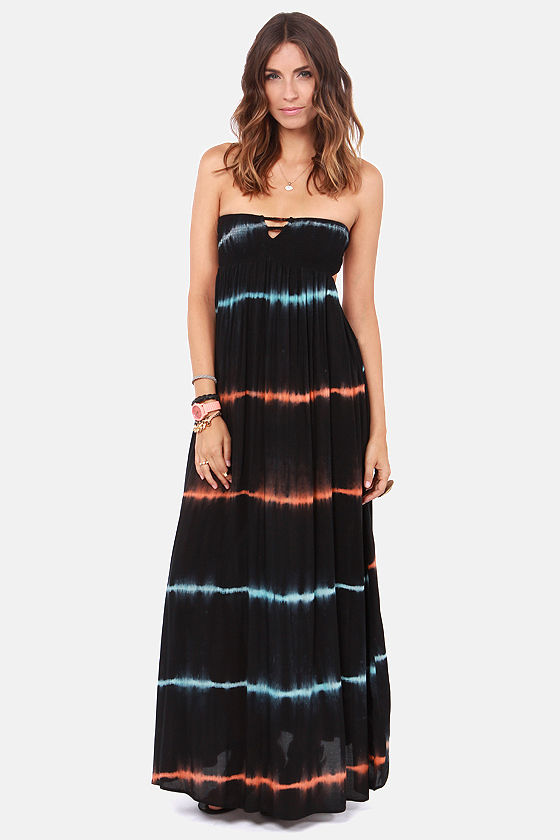 Casual Maxi Dress - Strapless Dress - Black Dress - $59.00