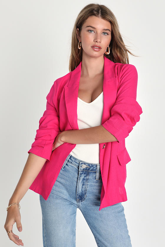 Inspired Element Hot Pink Oversized Blazer 1