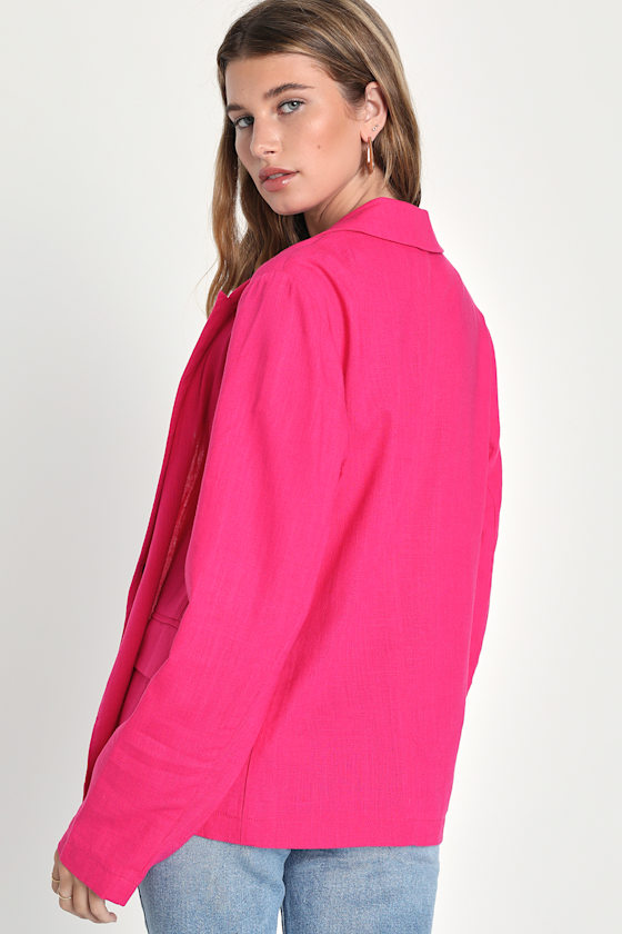 Inspired Element Hot Pink Oversized Blazer 5