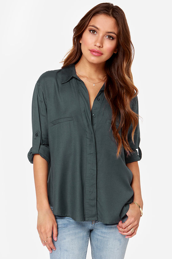 RVCA Talons - Long Sleeve Shirt - Button-Up Top - $49.50 - Lulus