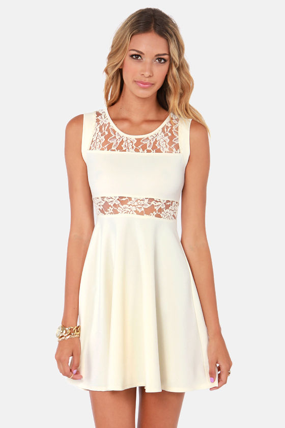 Cute Lace Dress - Ivory Dress - Cutout Dress - $39.00 - Lulus