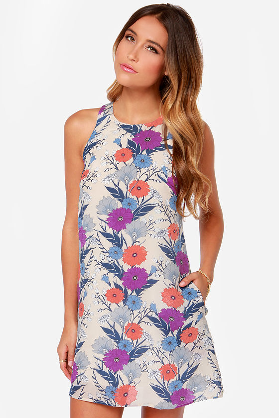 Cute Backless Dress - Floral Print Dress - Silk Dress - $67.00 - Lulus