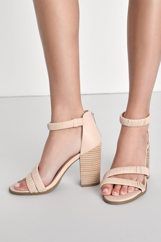 Steve Madden Bleeker Ankle Strap Sandals Cream Heeled Sandals Lulus