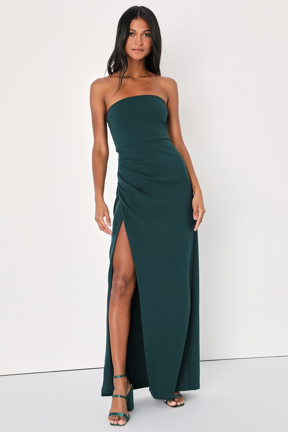 Sexy Maxi Dress - Emerald Green Maxi Dress - Strapless Maxi Dress - Lulus