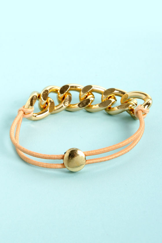 Chain-y Days Peach Bracelet