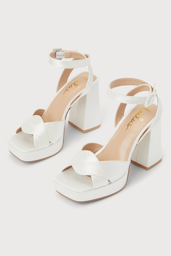 lulus white strappy heels