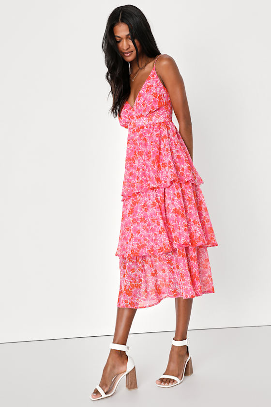 Lorraine Pleated Lurex Floral Print Mini Dress in Black