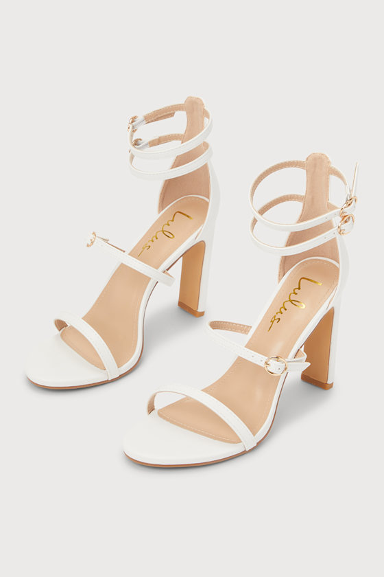 lulus white strappy heels
