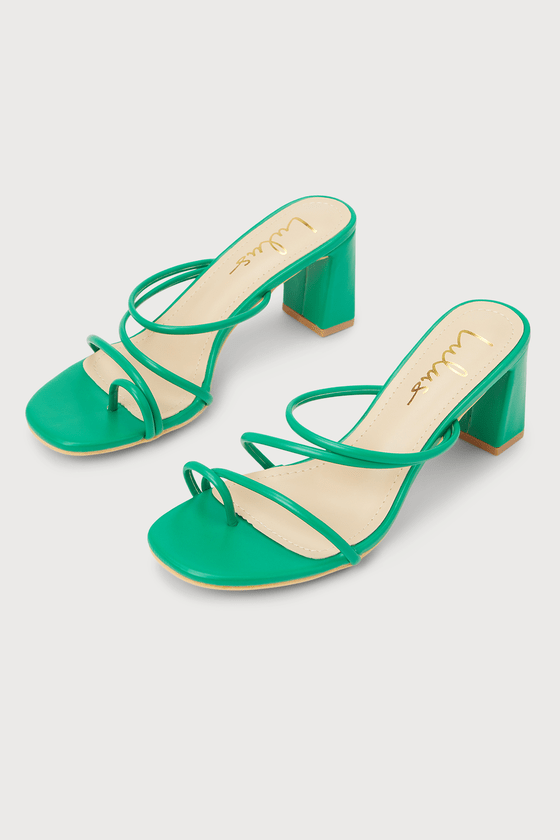 Cute Green Sandals - High Heel Sandals - Slide Sandals - Lulus