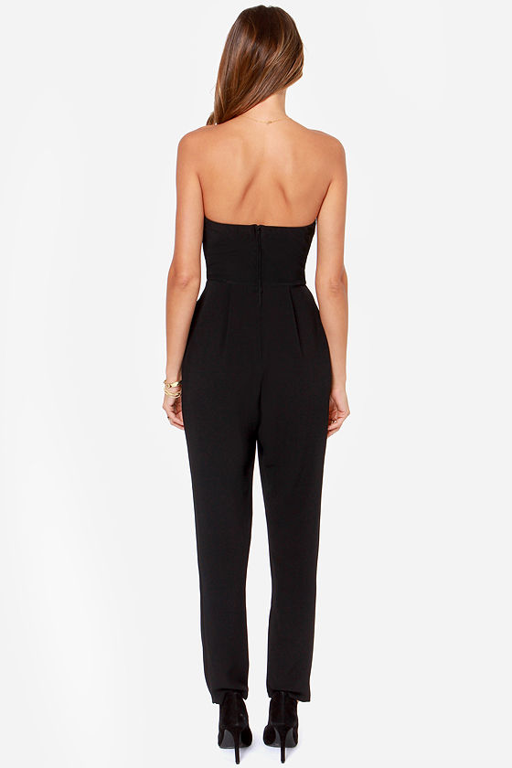 Cute Black Jumpsuit - Strapless Jumpsuit - $58.00