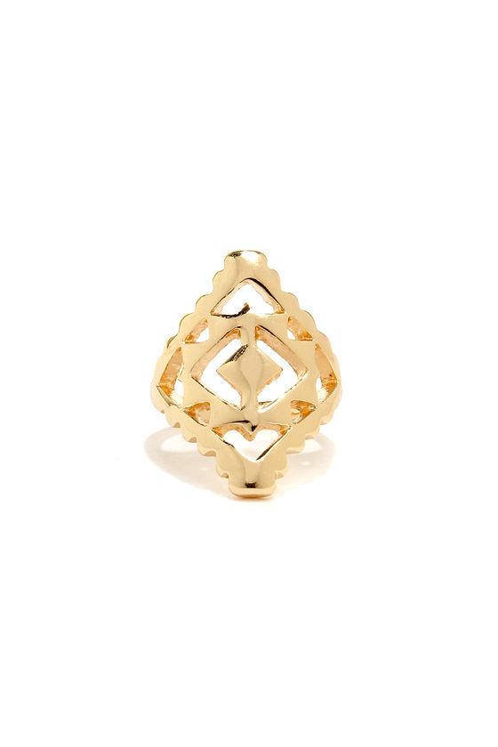 Pretty Gold Ring - Cutout Ring - $10.00 - Lulus