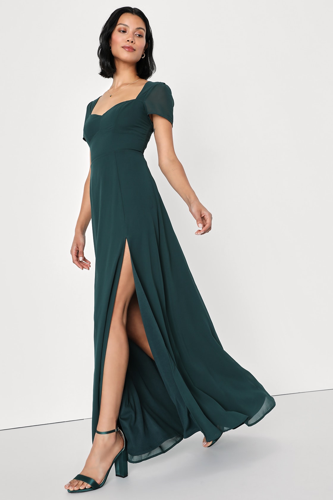 Truly Unforgettable Emerald Green Short Sleeve Maxi Dress