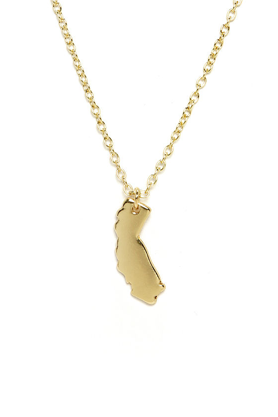 Cute Gold Necklace California Necklace 10.00 Lulus