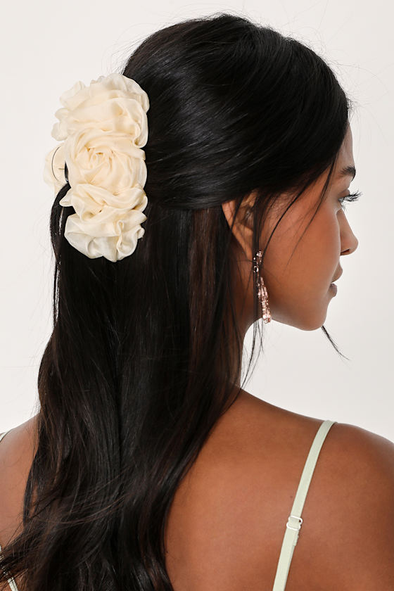 Cream Rosette Hair Clip Flower Jaw Clip Flower Claw Clip Lulus