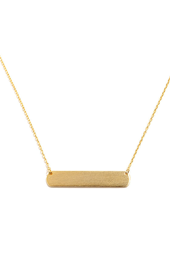 Cute Gold Necklace ID Necklace 14.00 Lulus