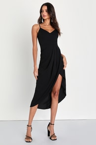 Reinette Black Midi Dress