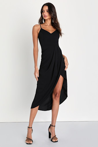 Reinette Black Midi Dress 10
