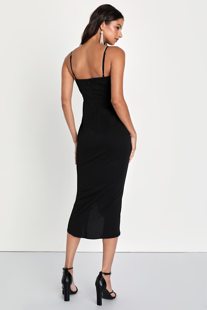 Reinette Black Midi Dress