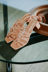 Finu Mauve Pink Lace-Up High Heel Sandals