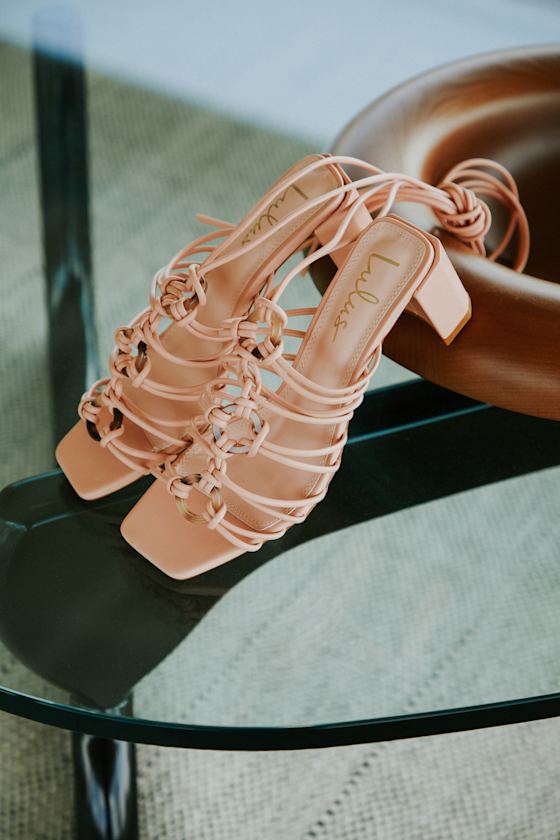 Finu Mauve Pink Lace-Up High Heel Sandals 1