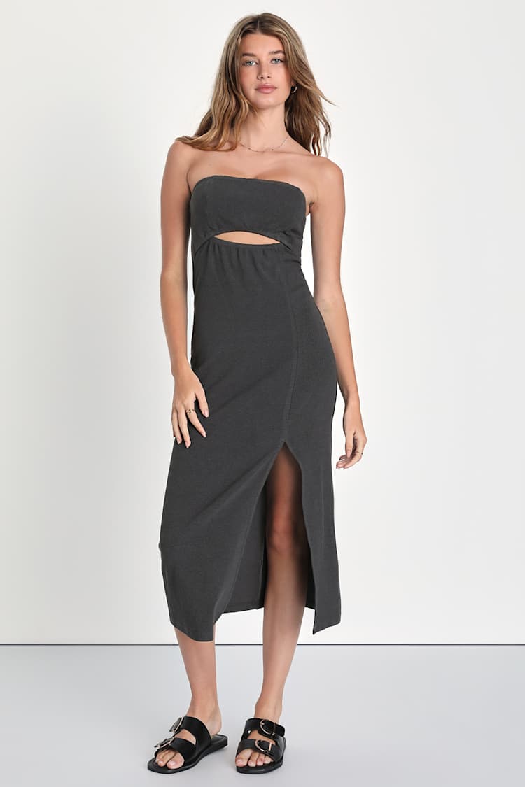 dark grey ribbed dress Old Navy Dark Grey Ribbed Dress Sz 4X main image 1
