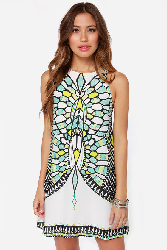 Cute Mirror Print Dress Sheath Dress 57.00 Lulus