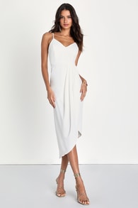 Reinette White Midi Dress
