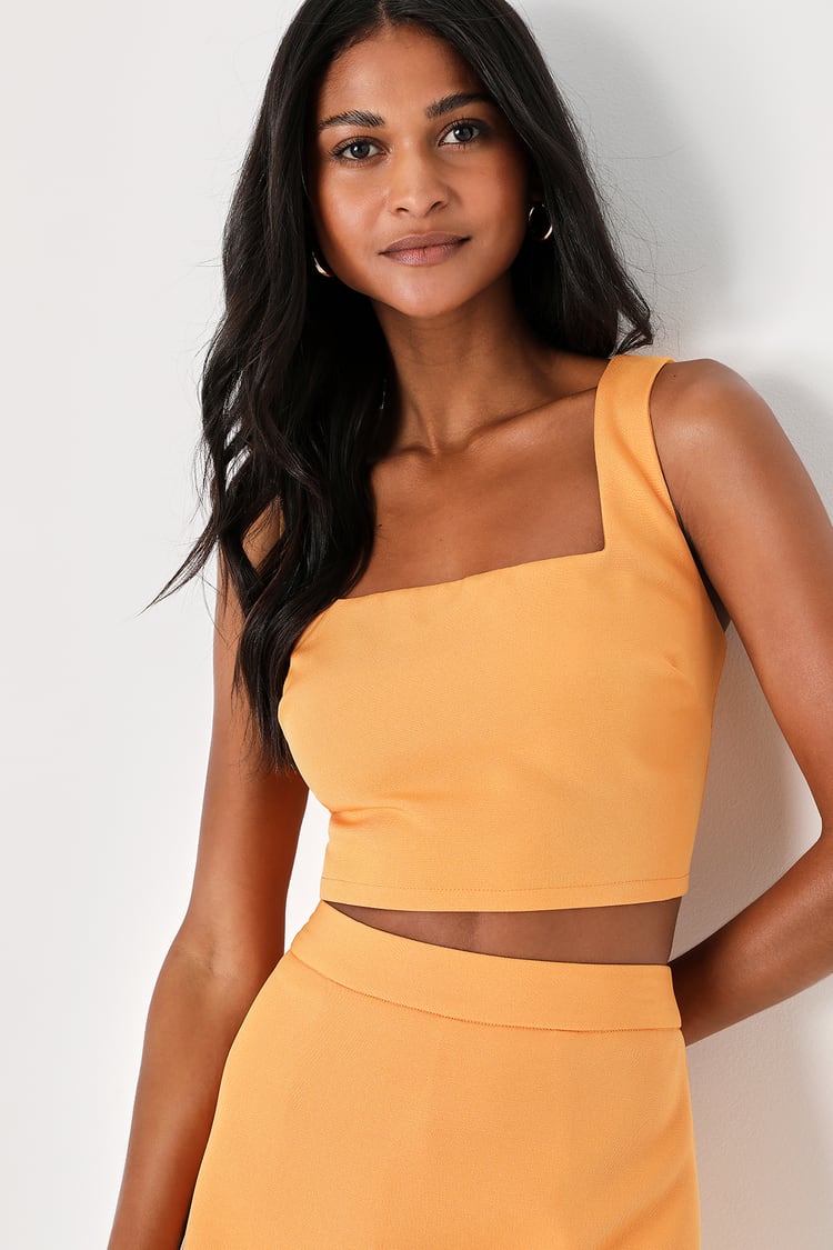 Divinely Sunny Light Orange Sleeveless Two-Piece Romper