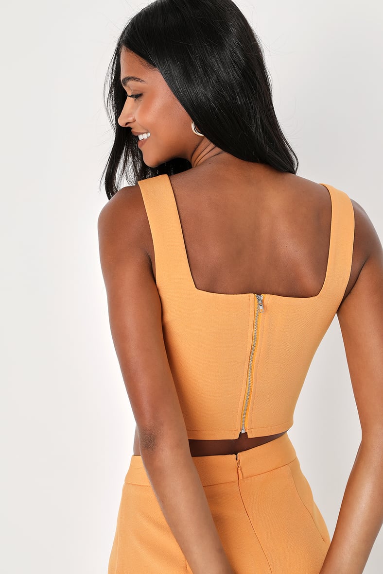 Divinely Sunny Light Orange Sleeveless Two-Piece Romper
