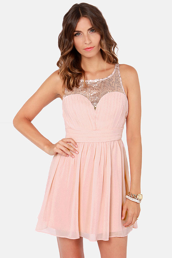 pink sequin dress