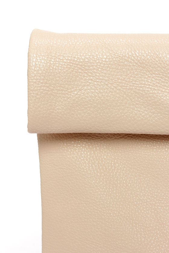 Cute Cream Clutch Vegan Leather Clutch 29.00