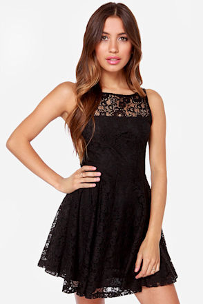 BB Dakota Cyrus - Little Black Dress - Lace Dress - Skater Dress - $83.00 -  Lulus