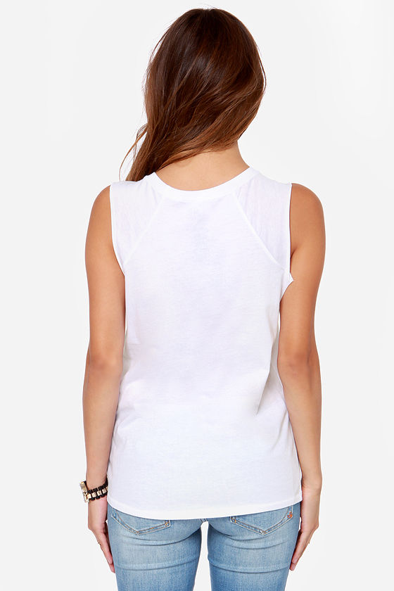 Billabong Awesome Saucez Tee - White Muscle Tee - $24.00