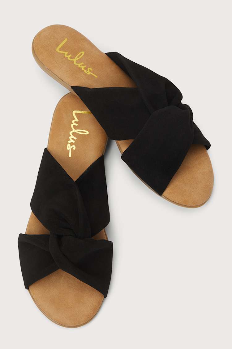 black suede sandals for women